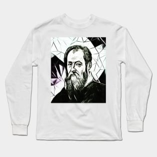 Giorgio Vasari Black and White Portrait | Giorgio Vasari Artwork 3 Long Sleeve T-Shirt